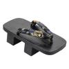 Men's Slippers,Flip-Flops Japanese Wooden Clogs Sandals Japan Traditional Shoes,Chinese Style Dragon Flower Summer Slippers,Double Toothed Wooden Clogs Male High Heels (Size:28CM,Color:Black) view 3