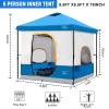 KAMPKEEPER 10x10 Pop Up Canopy with Camping Inner Tent, Waterproof Outdoor Shelter for Beach Trips, Hiking and Backpacking, Fits 6 Person, Light Blue view 3