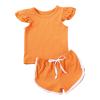 12 Month 5 Years Old Clothes 2PCS Toddler Baby Girl Clothes T Shirt Top Pants Shorts Summer Outfits (Orange, 3-4 Years) view 1
