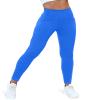VOOVEEYA Curvy Womens Leggings, High Waisted Yoga Pants with Back Pockets, Tummy Control - Buttery Soft - Stretchy(Classic Blue S) view 2