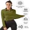 FKEEP Women Long Sleeve Polo Shirt Golf Sport Top Athletic Sportswear Tennis Activewear (Mustard Yellow, M) view 3