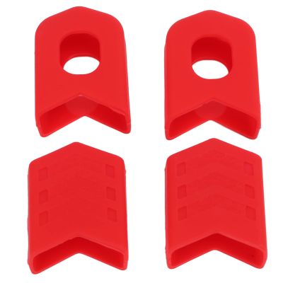 Tissting Crank Boot Protector, MTB Mountain Bike Crankset Caps Protector, Silicone Bicycle Crank Case Cover Crank Sleeve Arm Boot Protector, Protect and Style Your cranks(Red)