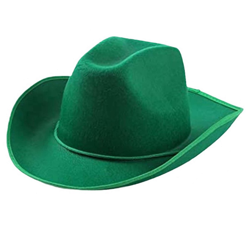 Reyox Felt Cowboy Hat for Men Women and Teens, Cowgirl Hat for Party Costume Dress Up Green