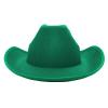 Reyox Felt Cowboy Hat for Men Women and Teens, Cowgirl Hat for Party Costume Dress Up Green view 2