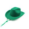 Reyox Felt Cowboy Hat for Men Women and Teens, Cowgirl Hat for Party Costume Dress Up Green view 4