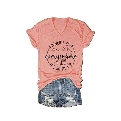 I Havent Been Everywhere But Its On My List Hoodie V-Neck Tee Shirt I Haven'T Been Everywhere But It's On My List Hoodie Vintage Shirt Casual V-Neck Tee Top