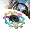 11T Ceramic Derailleur Pulley Wheel, Rear Derailleur Pulley, Aluminum Alloy Sealed Bearing Wheel for Road Bike, Mountain Bike, MTB, BMX(Colorful) view 3