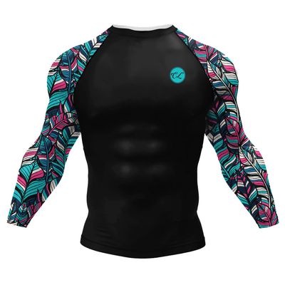 Red Plume Men's Sports Fitness Classical Raglan Long Sleeve Athletic Printing T-Shirt for Running, Fishing, Hiking