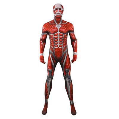 QAHEART Titan Jumpsuit Super Giant Cosplay Costume Halloween Outfits Muscle Jumpsuit Halloween One-piece Suit