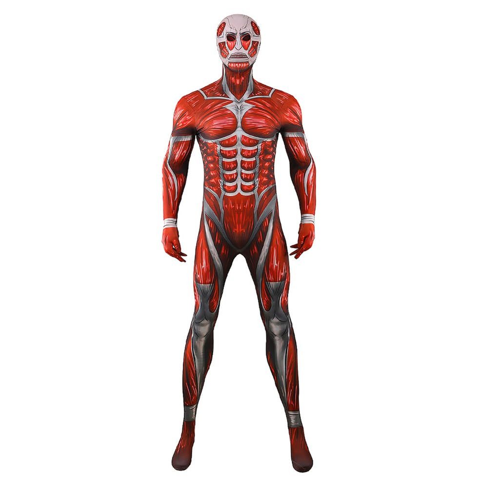 QAHEART Titan Jumpsuit Super Giant Cosplay Costume Halloween Outfits Muscle Jumpsuit Halloween One-piece Suit