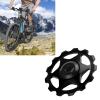 13T Ceramic Derailleur Pulley Wheel, Rear Derailleur Pulley, Aluminum Alloy Sealed Bearing Wheel for Road Bike, Mountain Bike, MTB, BMX(Black) view 2