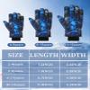 Honoson 2 Pairs Kids Snow Gloves Winter Waterproof Kids Ski Gloves Youth for Girls Boys Outdoor Toddler Snowboard Warm Clothe(Blue Black Watercolor Gilt Pattern,10-15 Years) view 3