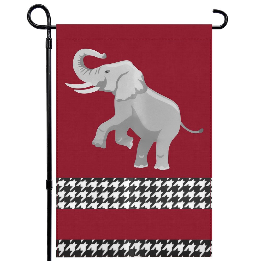 Houndstooth Garden Flag 12 * 18inch Crimson House Flag Double Sided For Outdoor DecorationsStand Not Included