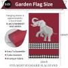 Houndstooth Garden Flag 12 * 18inch Crimson House Flag Double Sided For Outdoor DecorationsStand Not Included view 2