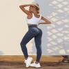 VOOVEEYA Curvy Womens Leggings, High Waisted Yoga Pants with Back Pockets, Tummy Control - Buttery Soft - Stretchy(Grey Blue 2XL) view 3