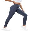 VOOVEEYA Curvy Womens Leggings, High Waisted Yoga Pants with Back Pockets, Tummy Control - Buttery Soft - Stretchy(Grey Blue 2XL) view 4