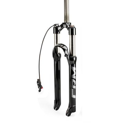 29" Mountain bike Air Suspension Forks Hydraulic Lockout Shock Forks Alu Alloy Oil Spring 1-1/8" Straight Tube 110mm Travel QR 9*100mm Manual/Remote Lockout Disc Brake Fork ( Color : Black+Gray , Size