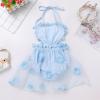 1st Birthday Girl Outfit, One Year Old Birthday Outfit Girl, First Birthday Outfit Toddler Infant Princess Love Heart Flower Tutu Tulle Backless Romper Dress With Crown Headband Light Blue 6-12 Months view 3