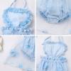 1st Birthday Girl Outfit, One Year Old Birthday Outfit Girl, First Birthday Outfit Toddler Infant Princess Love Heart Flower Tutu Tulle Backless Romper Dress With Crown Headband Light Blue 6-12 Months view 4