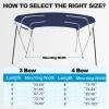 Fuprosico Bimini Top Replacement Canvas with Light Hole for Boat, 3 Bow 6L 61-66W Bimini Top Cover with Storage Boot, 900D Heavy Duty Waterproof Marine Polyester, Without Frame, Navy Blue view 2