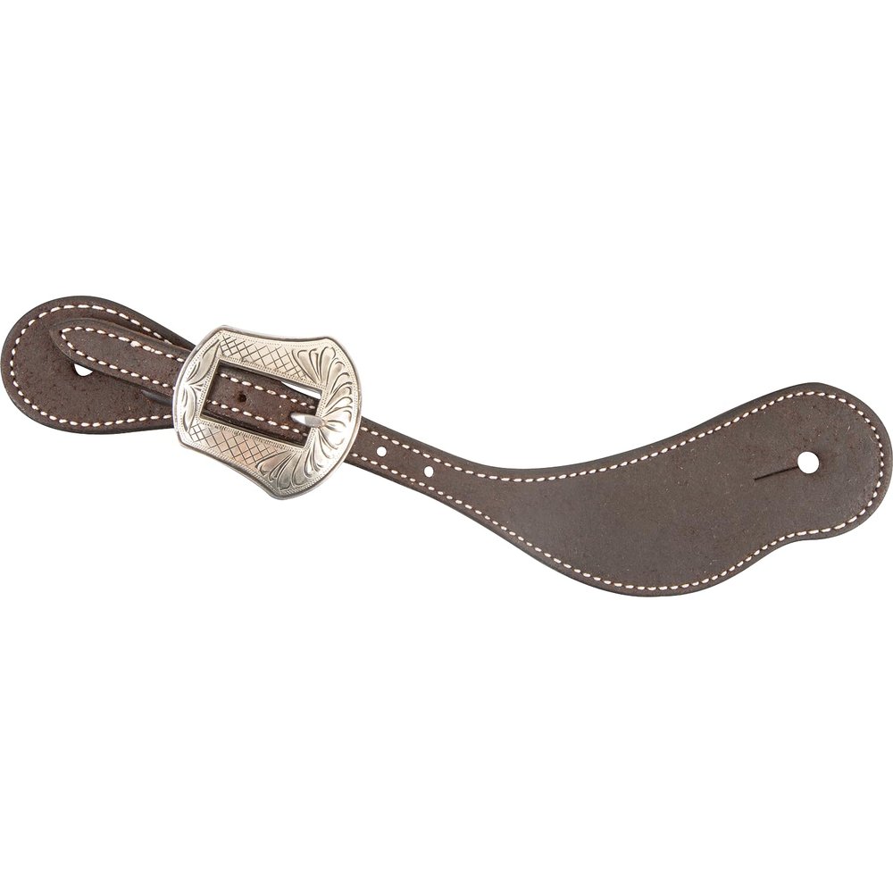 Martin Saddlery Chocolate Roughout Leather Laramie Buckle Spur Straps