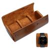 Baluue 3 Watch Travel Case-Professional Leather Watch Case With Texture, Watch Carrying Case Or Organizer For Storage And Display, Watch Case for Travel view 1