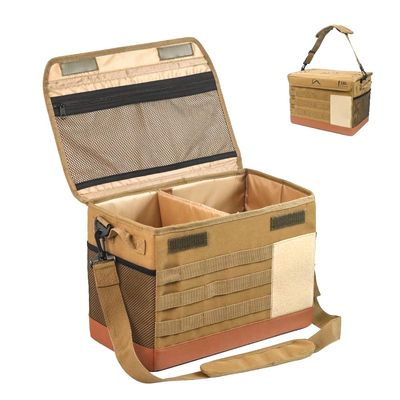 PSKER 18L Camping Storage Bag, Multifunctional Waterproof Picnic Basket, Tent Stakes Organizer,with Adjustable Shoulder Strap for Hiking Cookware, Travel, Car