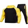 vastwit Mens Track Suits Sets Contrast Full Zip Sports Jacket Casual Joggers Sportswear 2 Piece Set Running Sweat-Suits Black&Yellow X-Large view 1
