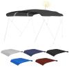 Fuprosico Bimini Top Replacement Canvas with Light Hole for Boat, 4 Bow 8L 73-78W Bimini Top Cover with Storage Boot, 900D Heavy Duty Waterproof Marine Polyester, Without Frame, Black view 1