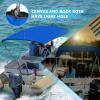 Fuprosico Bimini Top Replacement Canvas with Light Hole for Boat, 4 Bow 8L 73-78W Bimini Top Cover with Storage Boot, 900D Heavy Duty Waterproof Marine Polyester, Without Frame, Blue view 3