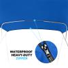 Fuprosico Bimini Top Replacement Canvas with Light Hole for Boat, 4 Bow 8L 73-78W Bimini Top Cover with Storage Boot, 900D Heavy Duty Waterproof Marine Polyester, Without Frame, Blue view 4