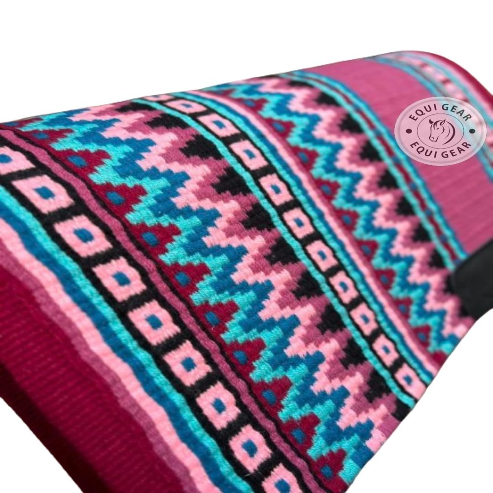 EQUIGEAR Horse Western Show Saddle pad/New Zealand Wool Western Saddle Blanket Top Wool Pad Sensor Flex (Customization Available) SDQ1 (34" x 36")