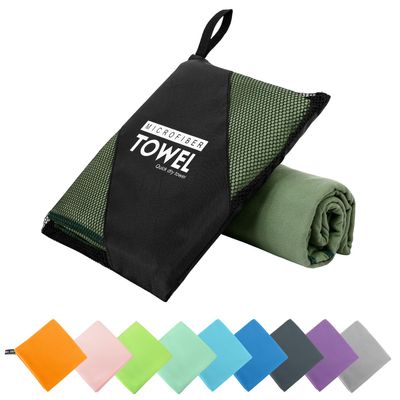 ZIUDBOC Microfiber Travel Towel, Soft Lightweight Quick Dry Towel, Super Absorbent Compact Travel & Sports & Beach Towels for Camping, Backpack, Gym, Swimming, Yoga, Hiking (XL:30"60" -ArmyGreen)