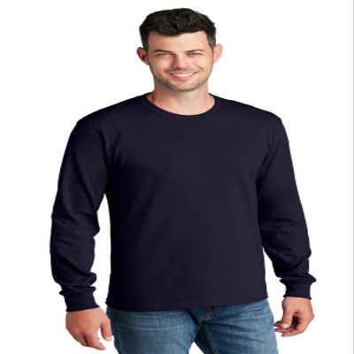 Port & Company - Long Sleeve Core Cotton Tee. PC54LS True Navy, XX-Large