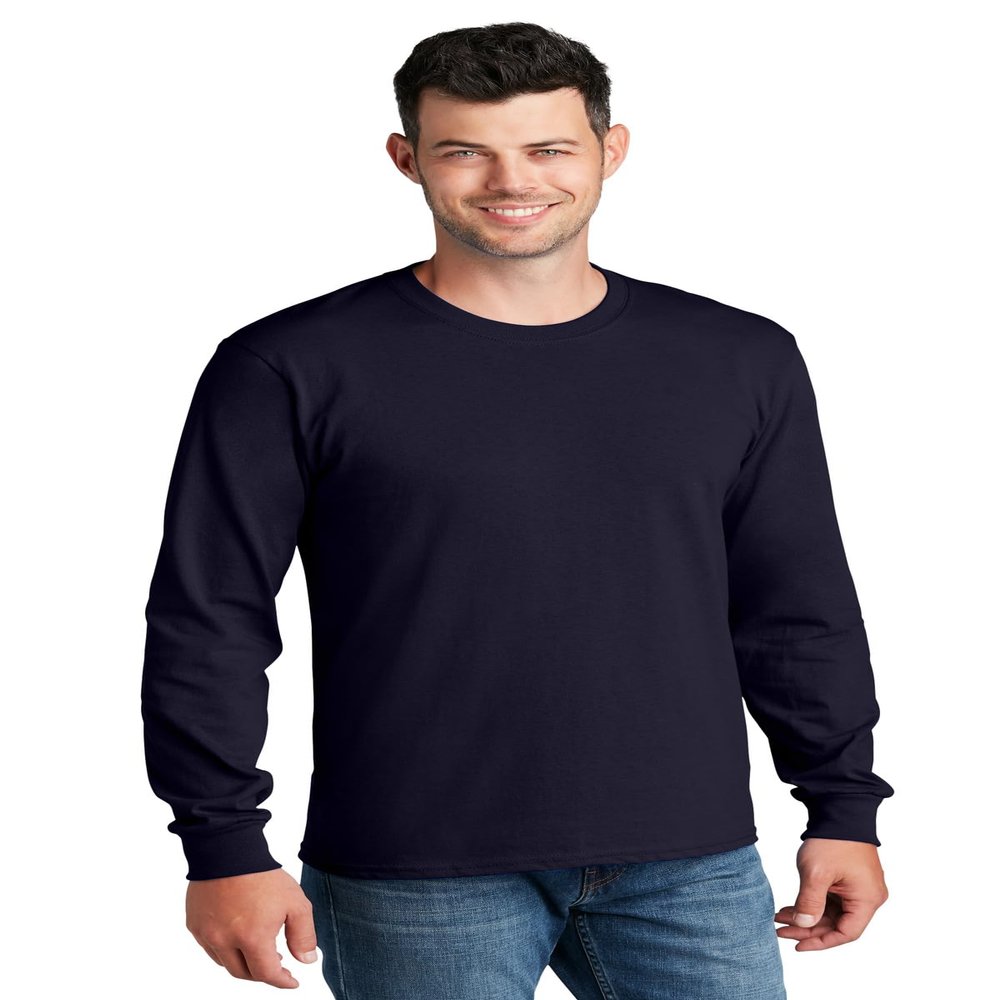 Port & Company - Long Sleeve Core Cotton Tee. PC54LS True Navy, XX-Large