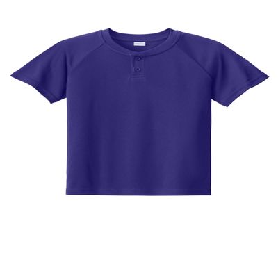 SPORT-TEK Youth PosiCharge Competitor 2-Button Henley, Purple, X-Small