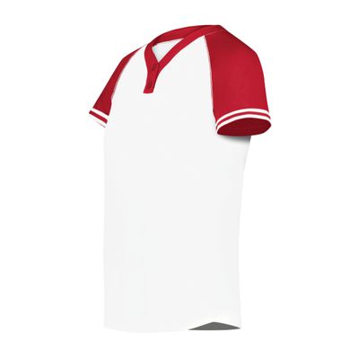 Augusta Sportswear Girls Cutter+ Henley Jersey White/Scarlet S