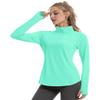 FKEEP Women's Sun Shirts Long Sleeve Athletic Jackets UPF 50+ Top with Thumb Holes Quick Dry for Golf Tennis Hiking (Aqua Green, L) view 1