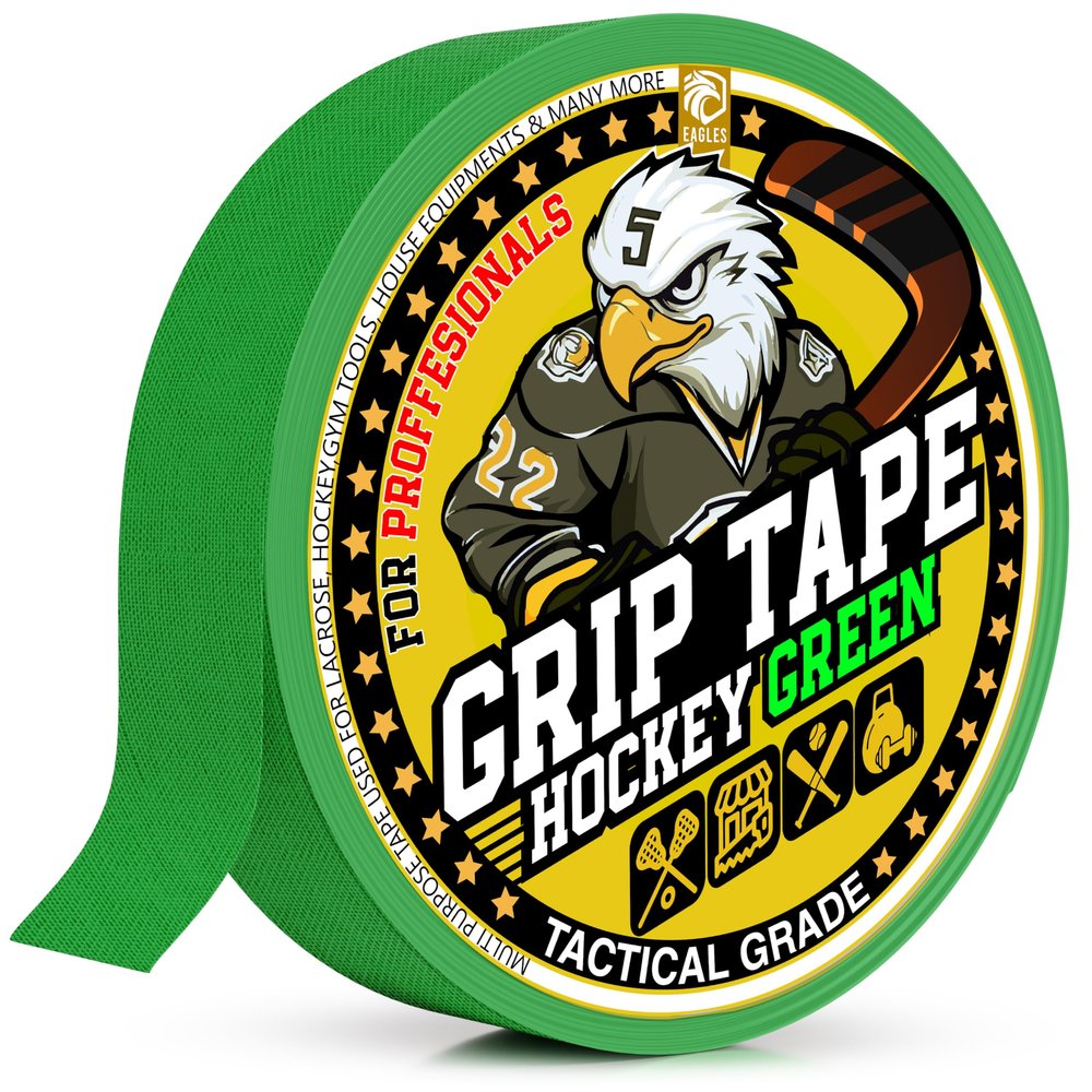 EAGLES Hockey Tape Multipurpose Cloth Tape Roll for Lacrosse Baseball & Softball Bats, Rackets, Pullup Bars, Gardening Tools, Sports Gift Perfect for Wrist, Ankle, Foot, Knee and Hand Taping (Green)