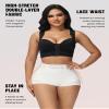 SHAPSHE Fajas Body Shaper for Women Plus Size Shapewear Shorts Tummy Control High Waisted Underwear Booty Lifter Panty Girdle Waist Cincher Compression Under Shorts for Dresses White 3XL view 2