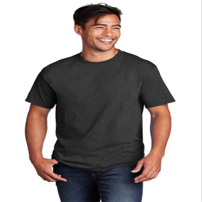 Port & Company - Core Cotton Tee. PC54 Black Heather, Large