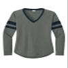 SPORT-TEK Women's Halftime Stripe Long Sleeve V-Neck Tee view 1