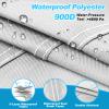 Fuprosico Bimini Top Replacement Canvas with Light Hole for Boat, 3 Bow 6L 54-60W Bimini Top Cover with Storage Boot, 900D Heavy Duty Waterproof Marine Polyester, Without Frame, Gray view 2