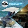 Fuprosico Bimini Top Replacement Canvas with Light Hole for Boat, 3 Bow 6L 54-60W Bimini Top Cover with Storage Boot, 900D Heavy Duty Waterproof Marine Polyester, Without Frame, Gray view 3