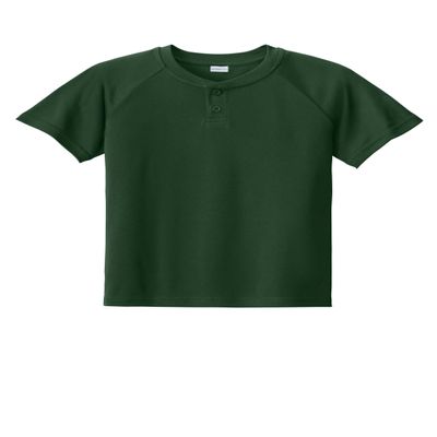 SPORT-TEK Youth PosiCharge Competitor 2-Button Henley Forest Green