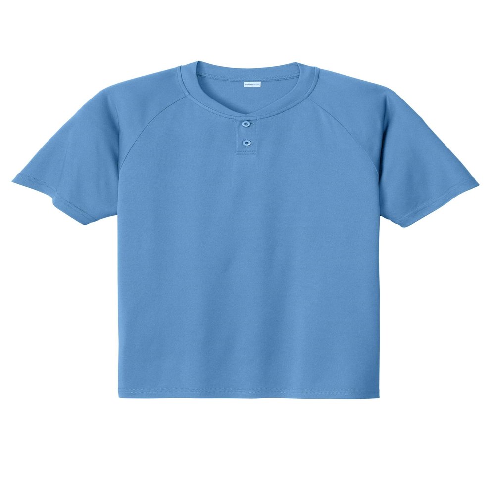 SPORT-TEK PosiCharge Competitor 2-Button Henley | Sporty Top for Men & Women, Athletic Shirt for Spring & Summer Fashion Carolina Blue