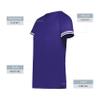 Augusta Sportswear Girls Cutter+ Henley Jersey Purple/White S view 3