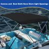 3 Bow Bimini Top Replacement Canvas for Boat with Light Hole and Storage Boot, Easy Install Zipper Sleeves, Heavy Duty Waterproof, 900D Marine Sun Shade Boat Canopy Without Frame, 6'L 61"-66"W Black view 3