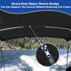 3 Bow Bimini Top Replacement Canvas for Boat with Light Hole and Storage Boot, Easy Install Zipper Sleeves, Heavy Duty Waterproof, 900D Marine Sun Shade Boat Canopy Without Frame, 6'L 61"-66"W Black view 4