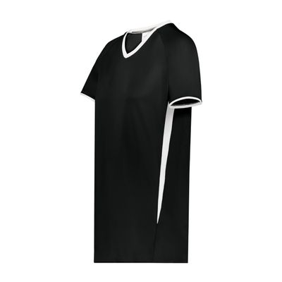 Augusta Sportswear Girls Cutter+ V-Neck Jersey Black/White L